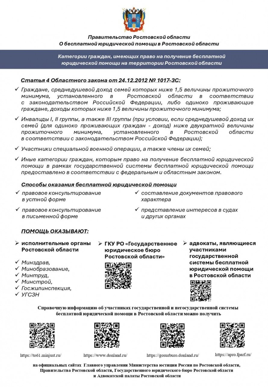 «О бесплатной юридической помощи в Российской Федерации» 