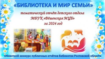 «Библиотека и мир семьи». Детский отдел